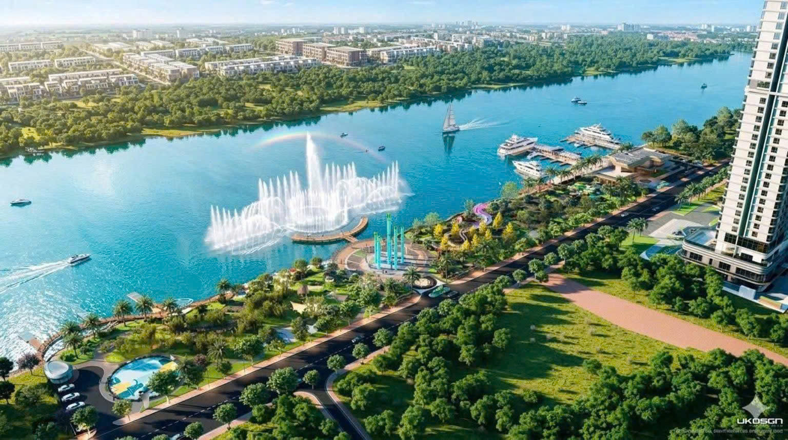 Công viên và nhạc nước ven sông