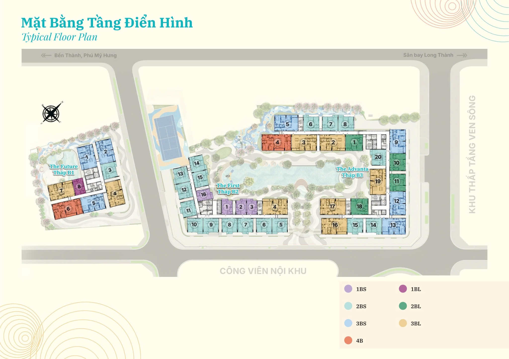Mặt bằng tầng điển hình Gladia Heights